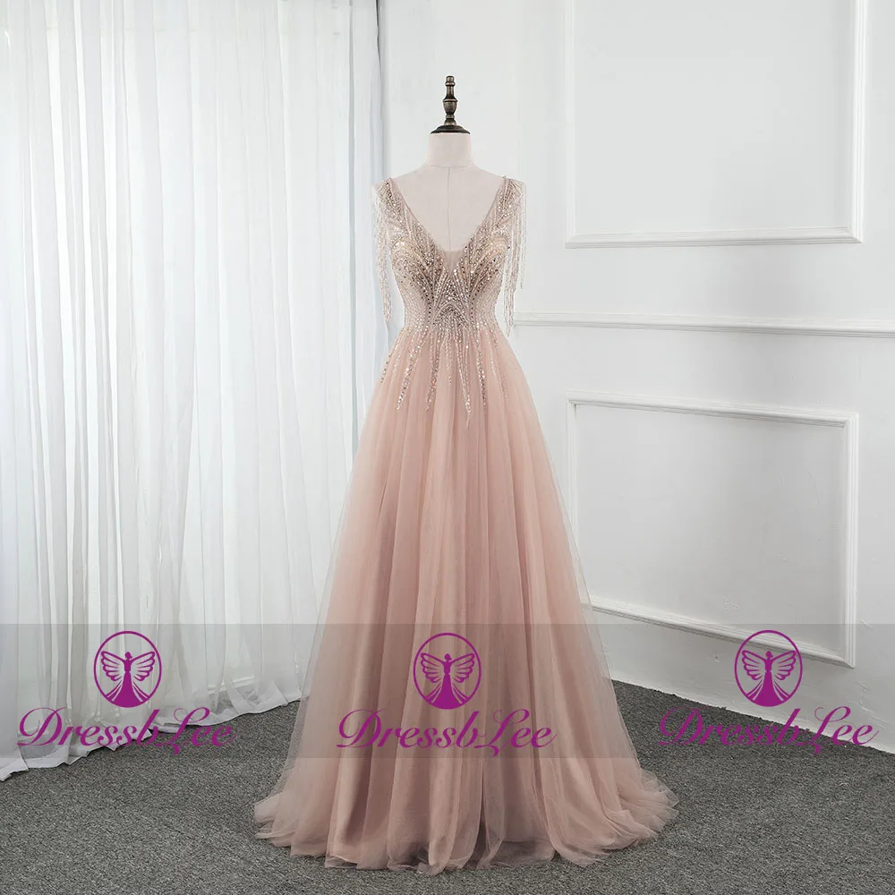 Женское вечернее платье-русалка длинное платье цвета шампанского с глубоким