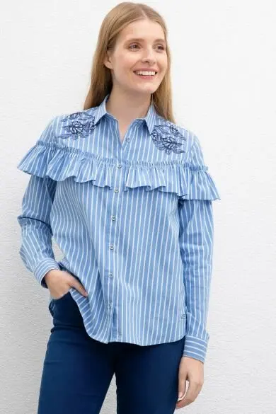 

U.S. POLO ASSN. Blue Striped Regular Shirt