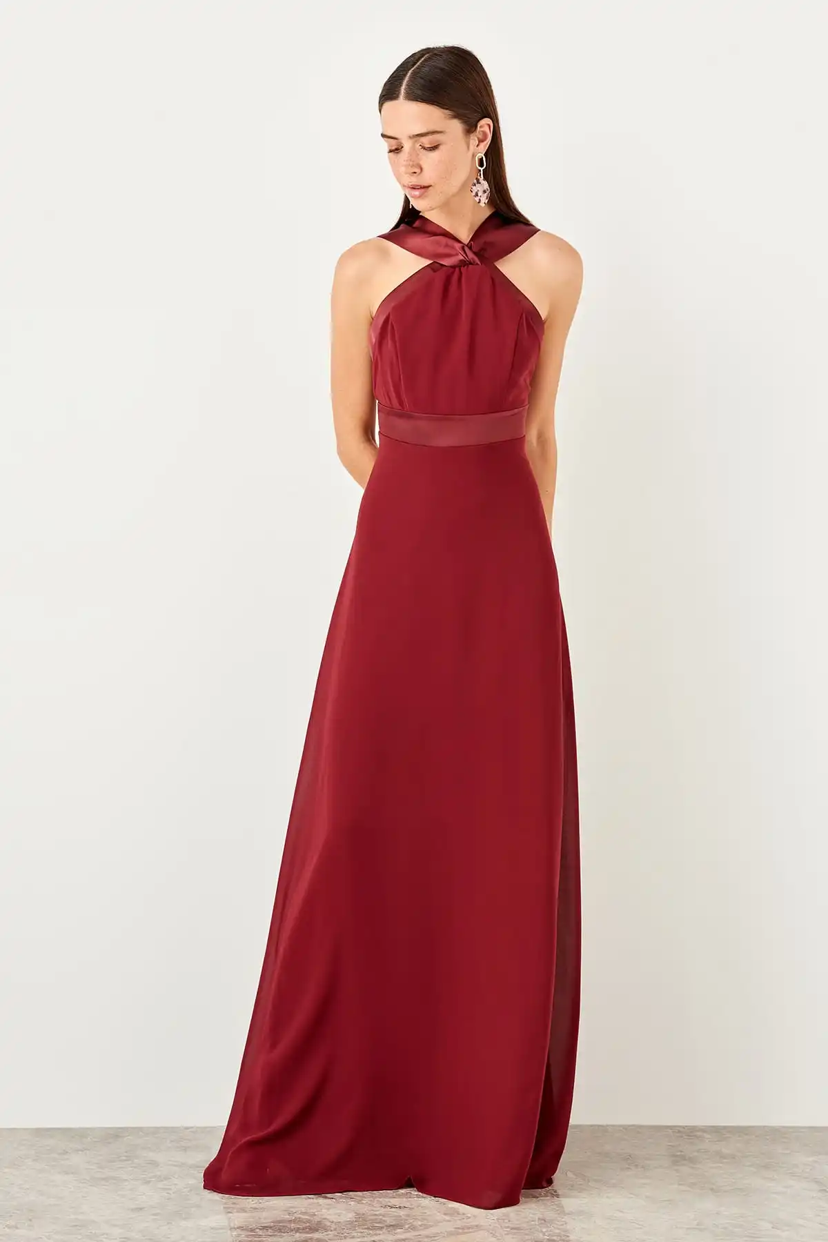 Trendyol Grogren Tape детальное вечернее платье TPRSS19UT0120|Вечерние платья| |