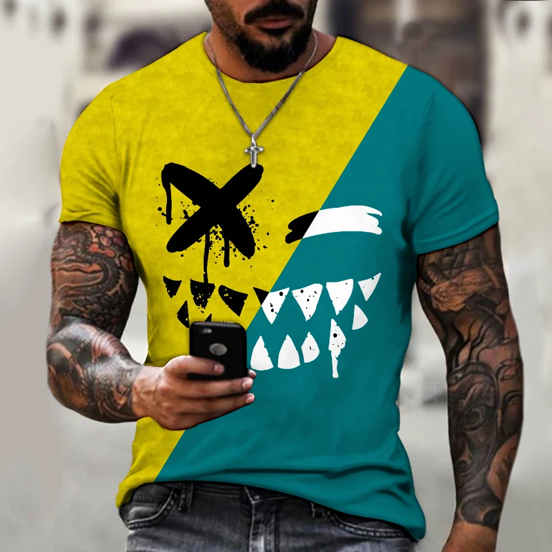 

XOXO pattern 3d printed t-shirt fashion men's street personality casual sports shirt male O-neck oversized t-shirt