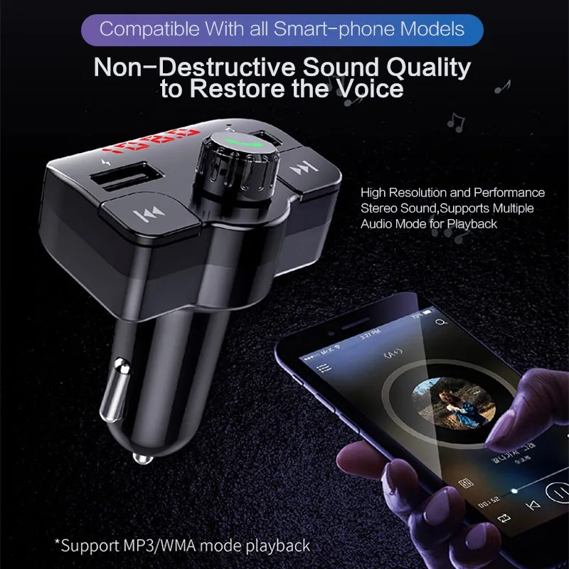 Автомобильный комплект, FM модулятор, Bluetooth, FM передатчик, lcd Аудио MP3 плеер, двойной USB, быстрая зарядка, зарядное устройство, автомобильные аксессуары, новинка