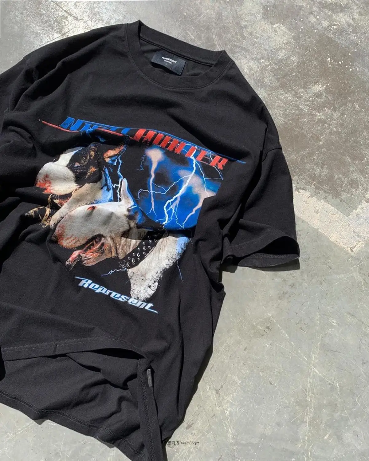 

2021 Represent T-shirt New Men Women Casual Represent T-shirts Fashion Double Hellhound lightning print Logo Print Top Tee