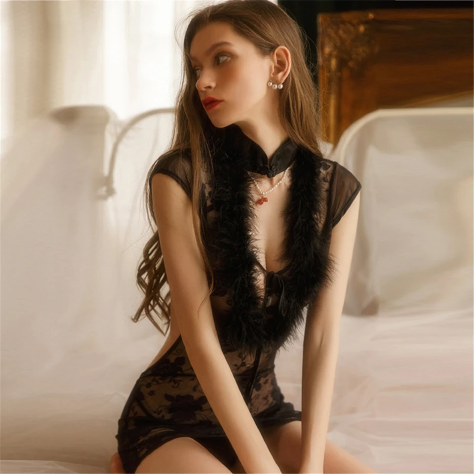 

Lace Sleepwear For Women Backless Sensual Private Pajamas Female Nightdresses Nightgown For Sleeping Homewear Sexy Lingerie