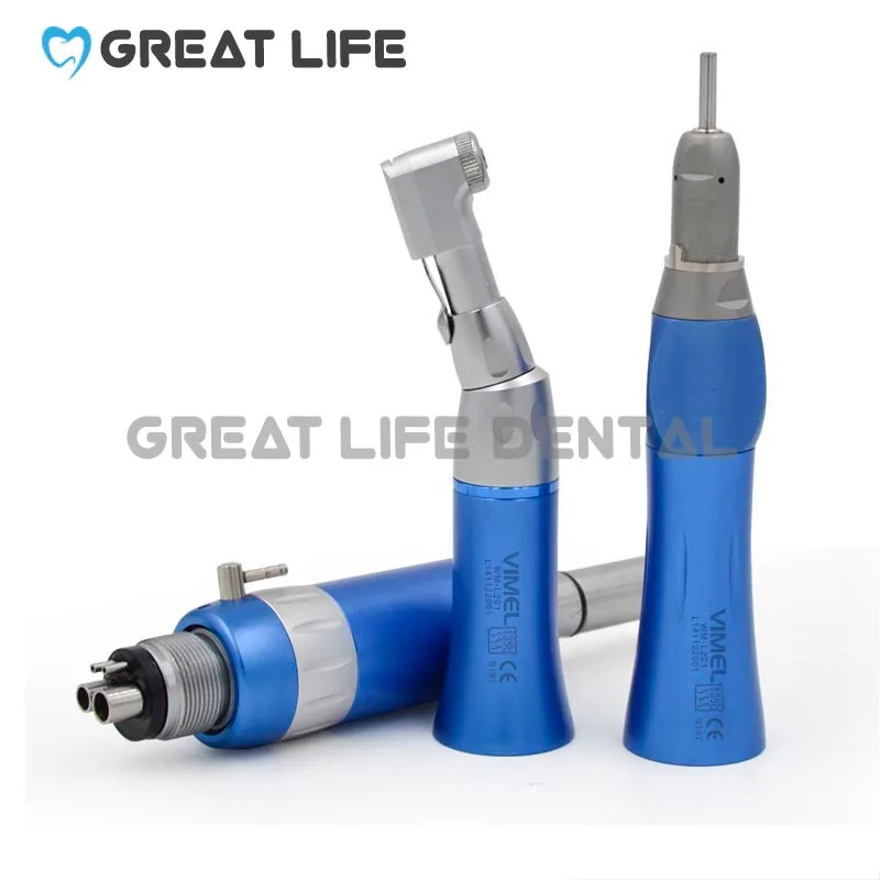 

NSK Style Colorful Blue 2 Holes 4 Holes Dental Air Turbine Air Motor Straight Contra Angle Set Dental Low Speed Handpiece