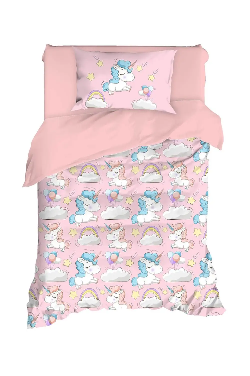 

Enlora 100% Natural Cotton Duvet Cover Set Single Single Unicornio Pink