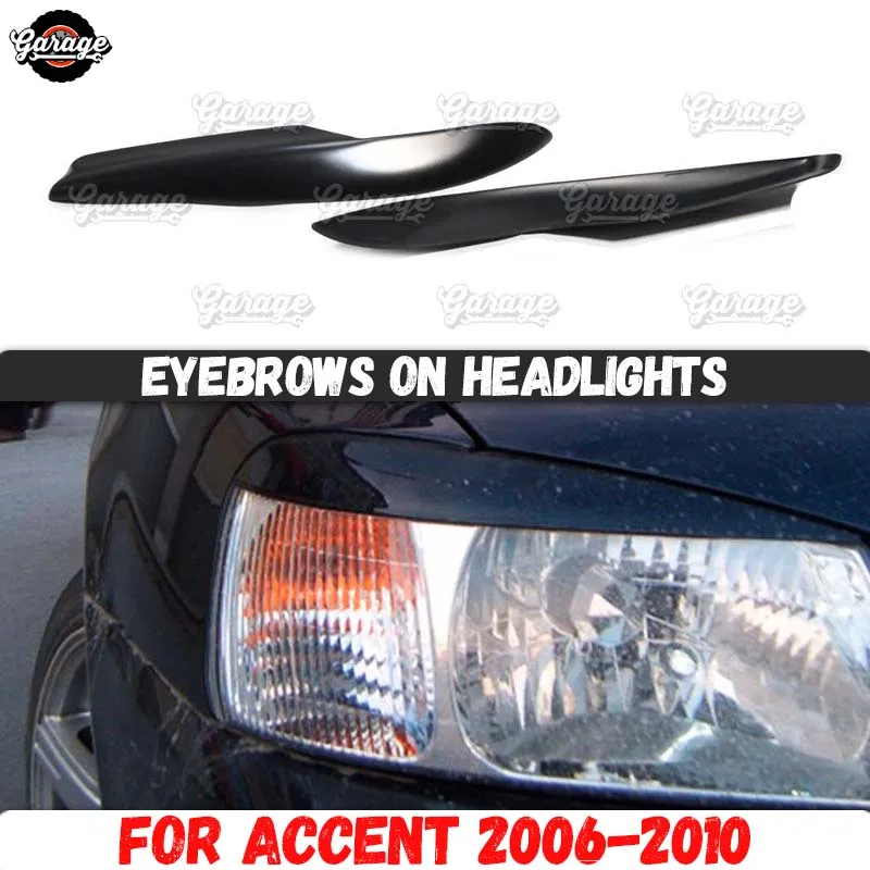 Накладки на фары для Hyundai Accent 2006 2010 из АБС пластика|Хромирование| |