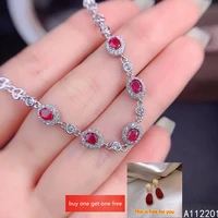 fine jewelry 925 sterling silver inset with natural gemstones womens popular lovely fresh ruby hand bracelet support detectio