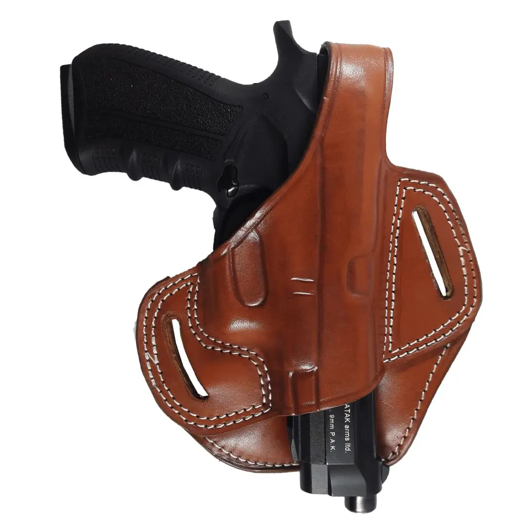 YT HOBBY S & W 38 CAL (4 дюйма) защищенный бочонок из натуральной кожи с двумя слотами для