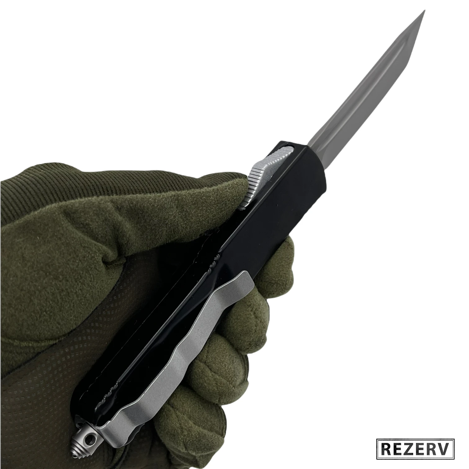 Нож фронтальный кнопочный &quotМамба-3&quot автоматический складной сталь 420