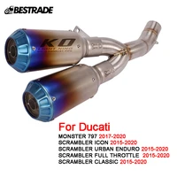 for ducati scrambler 800 821 2015 2016 2017 2018 2019 2020 slip on motorcycle exhaust muffler tail pipe stainless steel