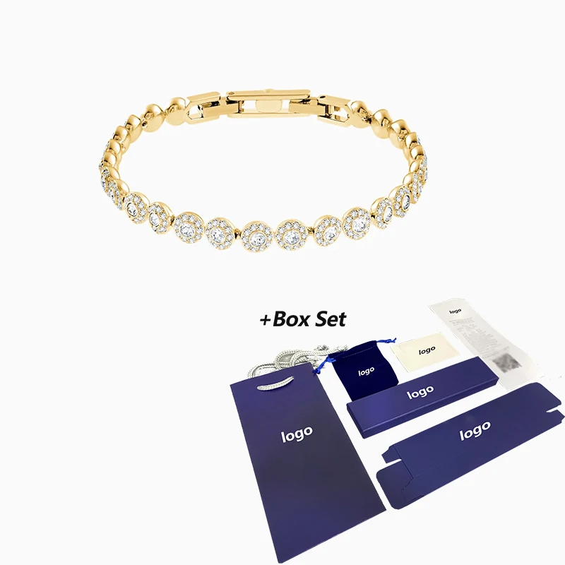 

Fashion SWA New Original Bracelet Shining Blue Red Transparent Crystal Mother's Girlfriend's High Quality Crystal Bracelet