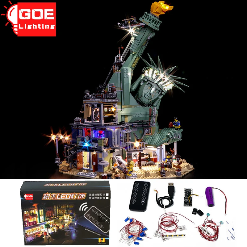 

GOELIGHTING Brand LED Light Up Kit For Lego 70840 Statue of Liberty Collapsed at Fort Doom Bricks Diy Lamp Set Toy(Only Light )