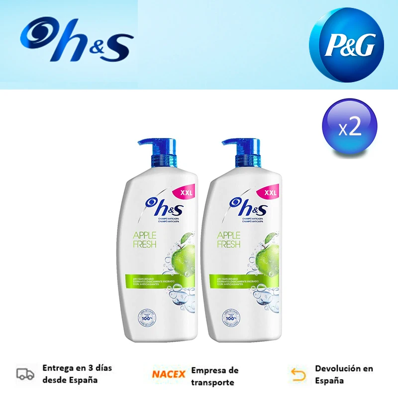 H & S Apple Fresh шампунь с перхотью 1000 мл x2|Шампуни| |