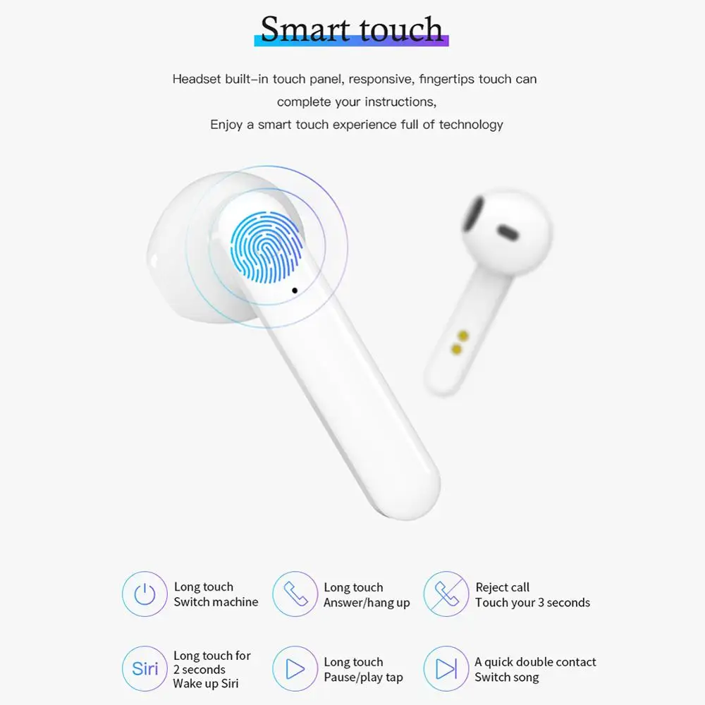Белые X1 TWS настоящие беспроводные 3D стерео Bluetooth наушники свободные руки