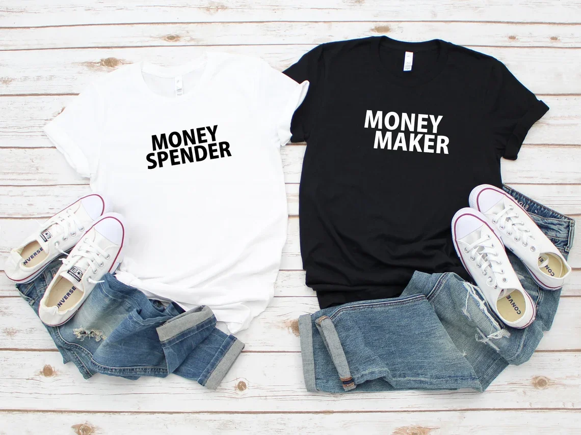 Skuggnas Money Spender Money Maker Funny Graphic T shirts Boyfriend And Girlfriend Shirts Cotton t shirt Drop Shipping
