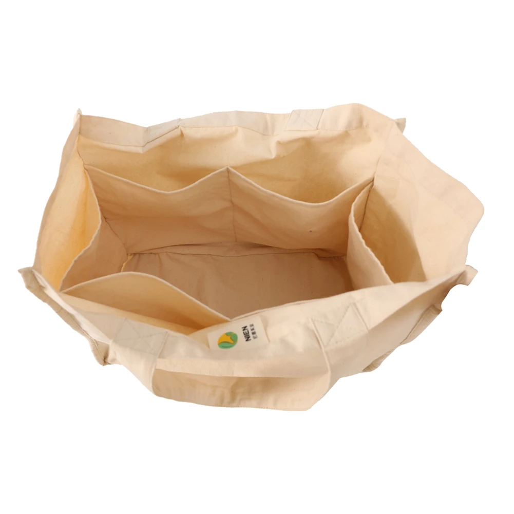 

Canvas Supermarket Shopping Bag Large Fruit Vegetables Beverage Wine Storage Bag Portable Folding Durable Outdoor Shopping Bag