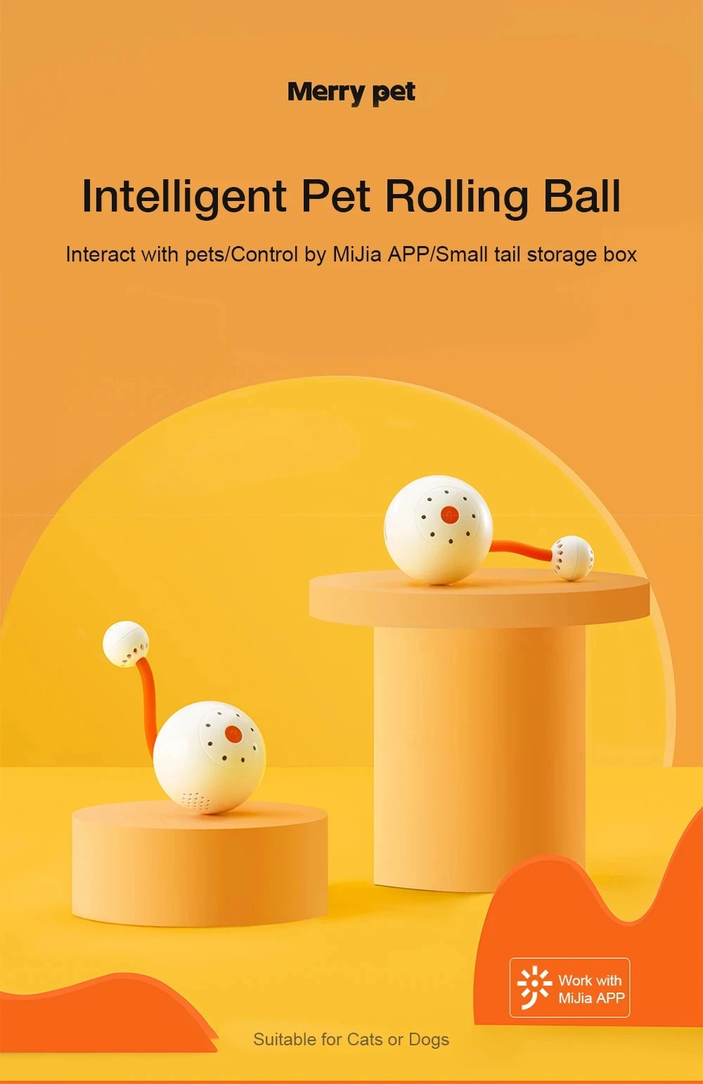 Умные интерактивные игрушки YouPin веселый питомец умный мяч для кошек с Bluetooth