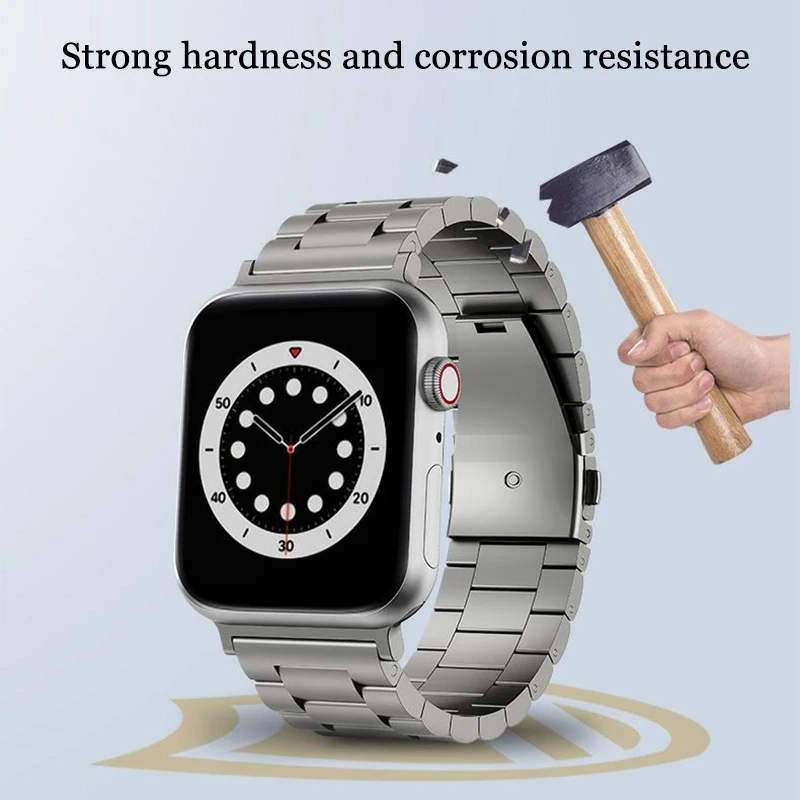 Titanium Strap for Apple Watch Band 49mm 44mm 42mm 40mm 45mm Light Pure Titanium Watchband for iWatch 8 7 6 SE 5 4 Watch Ultra