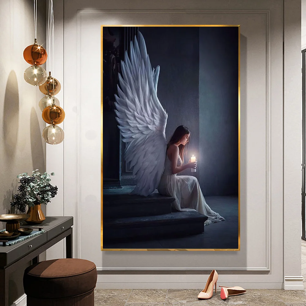 

Girl With Wings Canvas Prints Watercolour Angel Pictures On The Wall Art Poster Painting For Living Room Modern Home Decoration