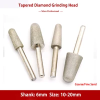 10 20mm bullet diamond grinding head 6mmshank umbrella mushroom head for jade peel carved metal ceramic glass stone polish drill