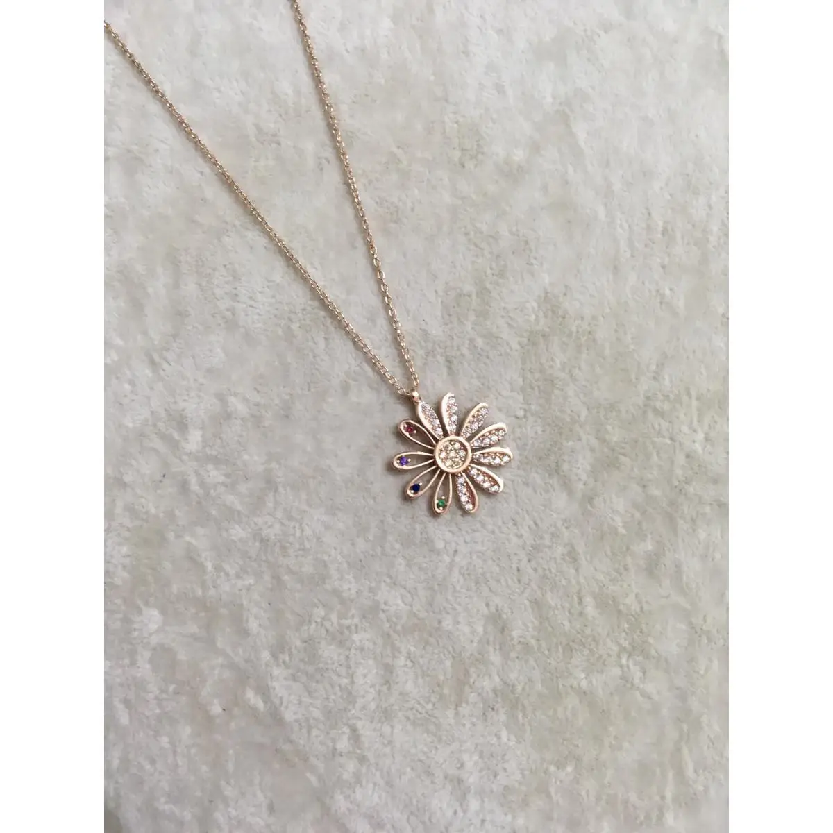 

925 Sterling Silver Flower Patterned Necklace Fine Jewelry Exclusive and High Quality Elegance Product 2021 Daily Vintage lux