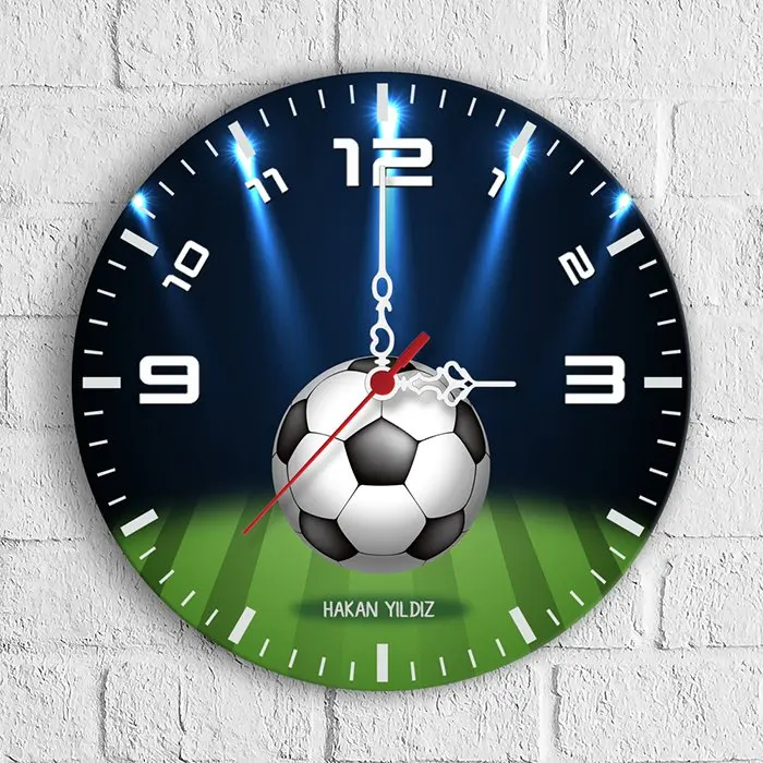 Персонализированные Футбол поле дизайн деревянные настенные часы (30 см.) Мы