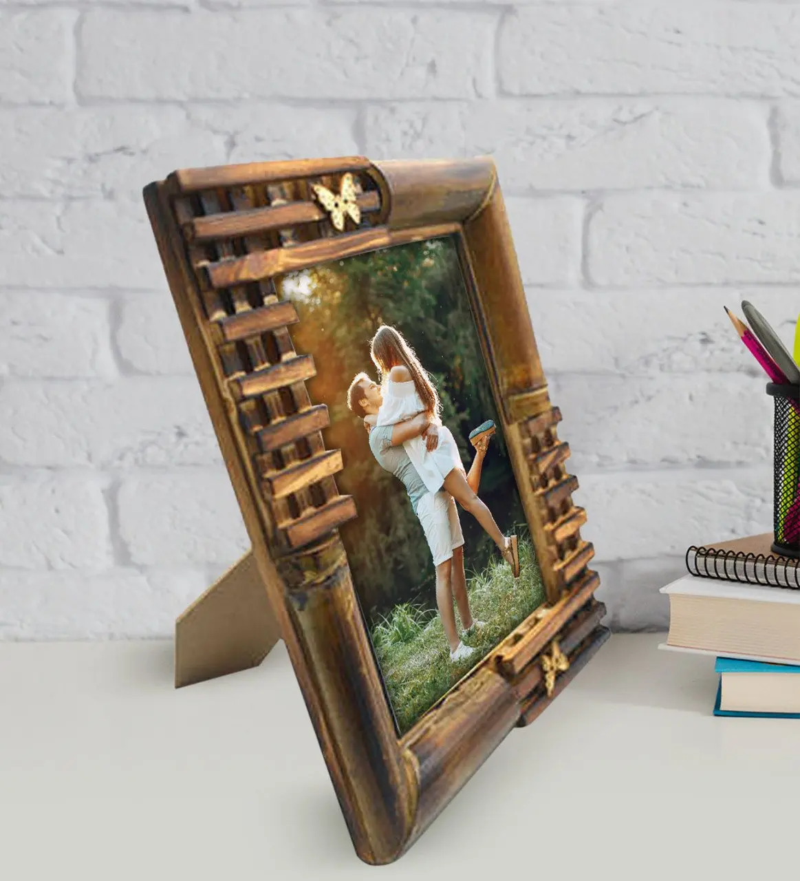 Персонализированные фото бамбуковая рамка (10x15 см)| |