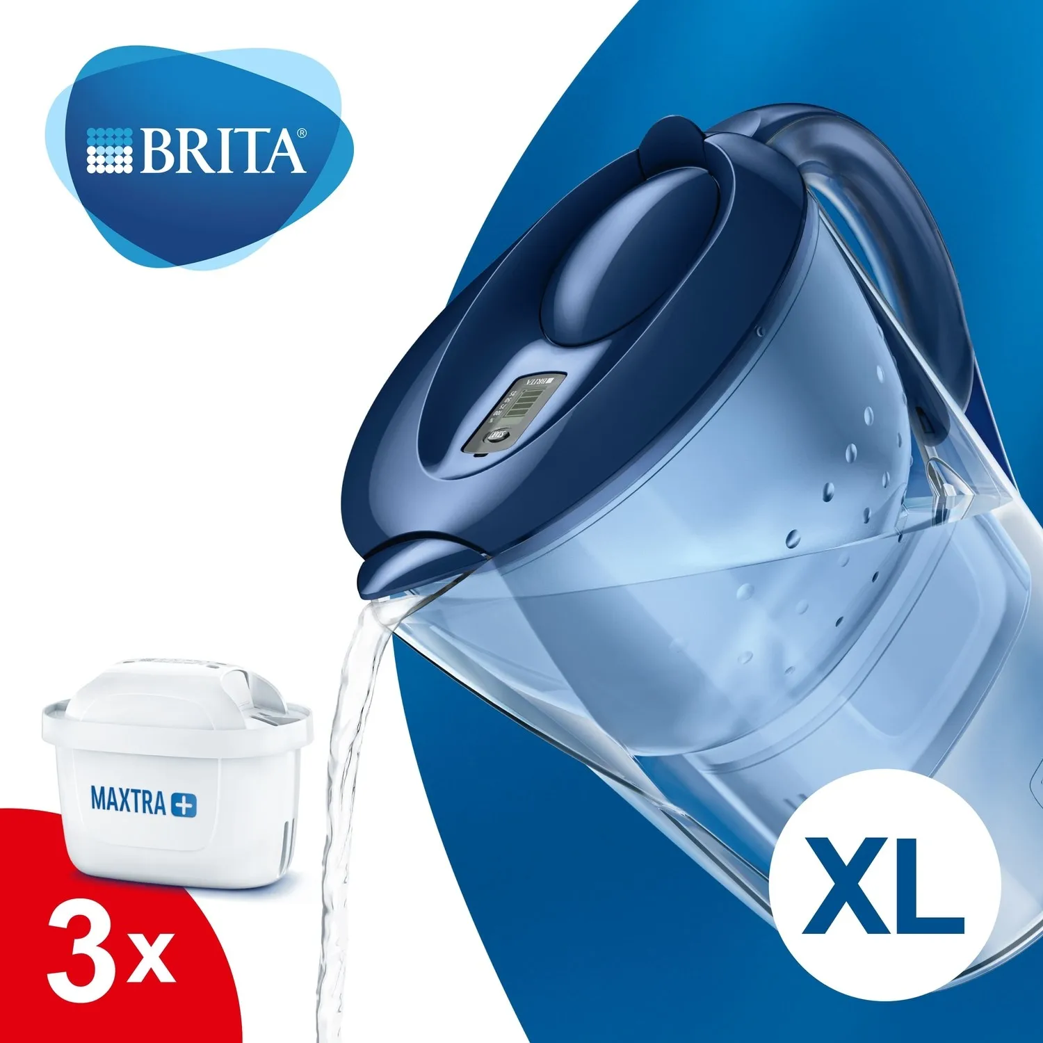 Кувшин для фильтра воды BRITA Marella XL л включает в себя 3 x MAXTRA + фильтрующие картриджи