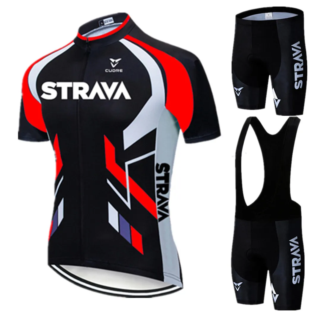 

STRAVA Cycling Clothing Men 2021 Pro Team Cycling Jersey Bib Sets Breathable Bicycle Clothing Suit Racing Bike Jersey Suit Wear