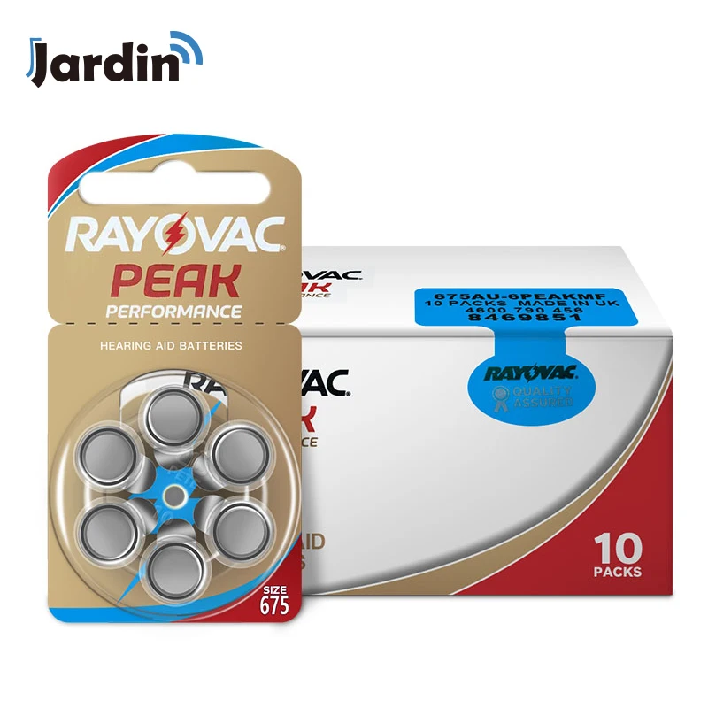 120 шт. батарейки для слухового аппарата Rayovac Peak Air 675A 675 A675 PR44 Бесплатная
