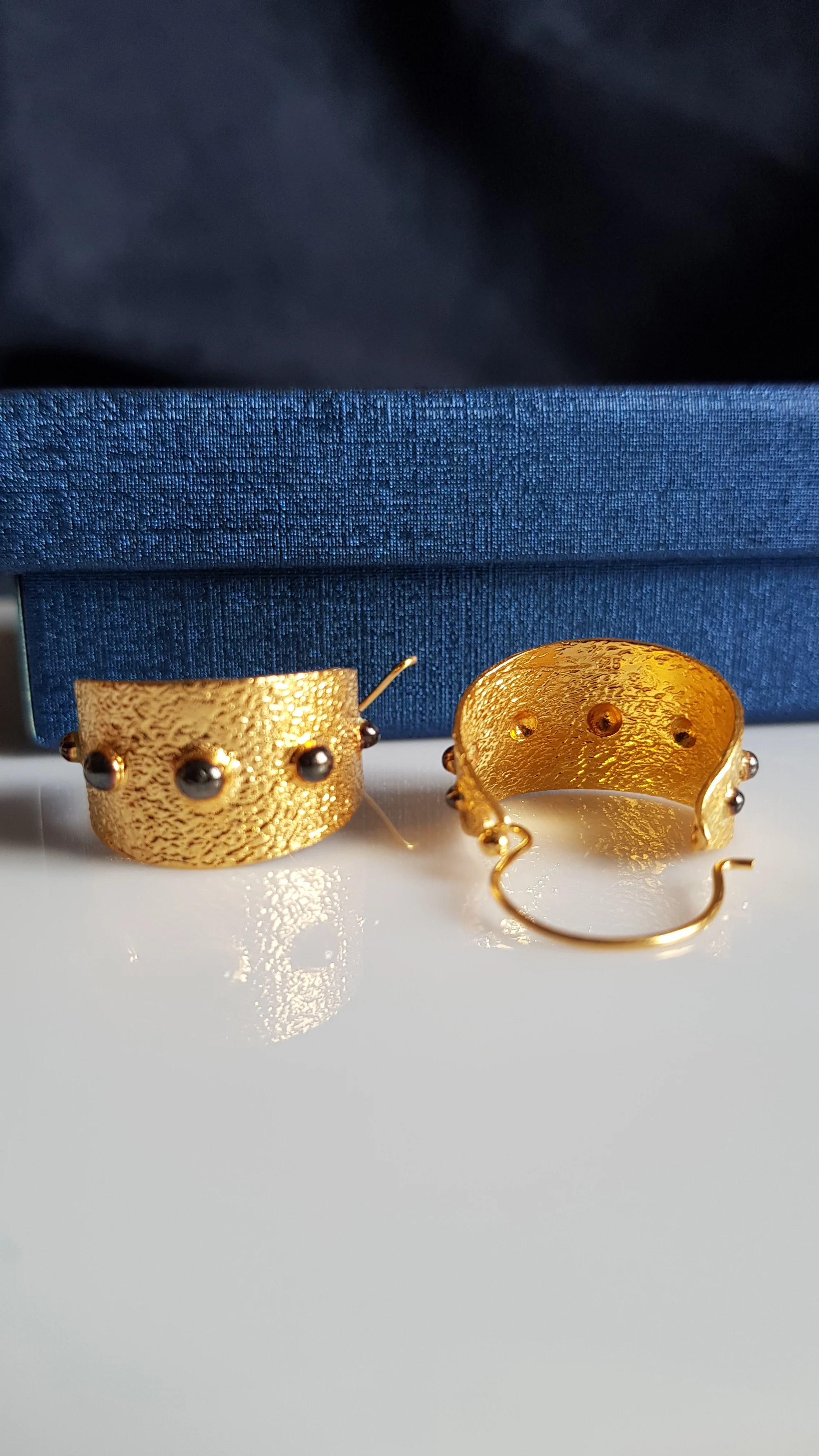 

925 Sterling Silver Textured Ring Women Silver Earrings
