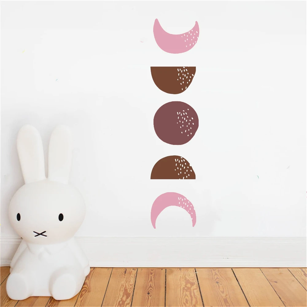 

Half Circle Boho Moon Phases Wall Decals For Bedroom Livingroom Decor Murals Removable Vinyl Abstract Stickers Poster HJ1049