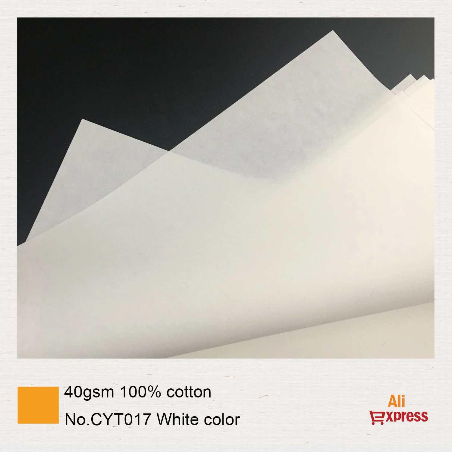 40gsm ,100% cotton paper,A4 210*297mm,White color,Starch-free,Waterproof,1000 sheets, GCYT017
