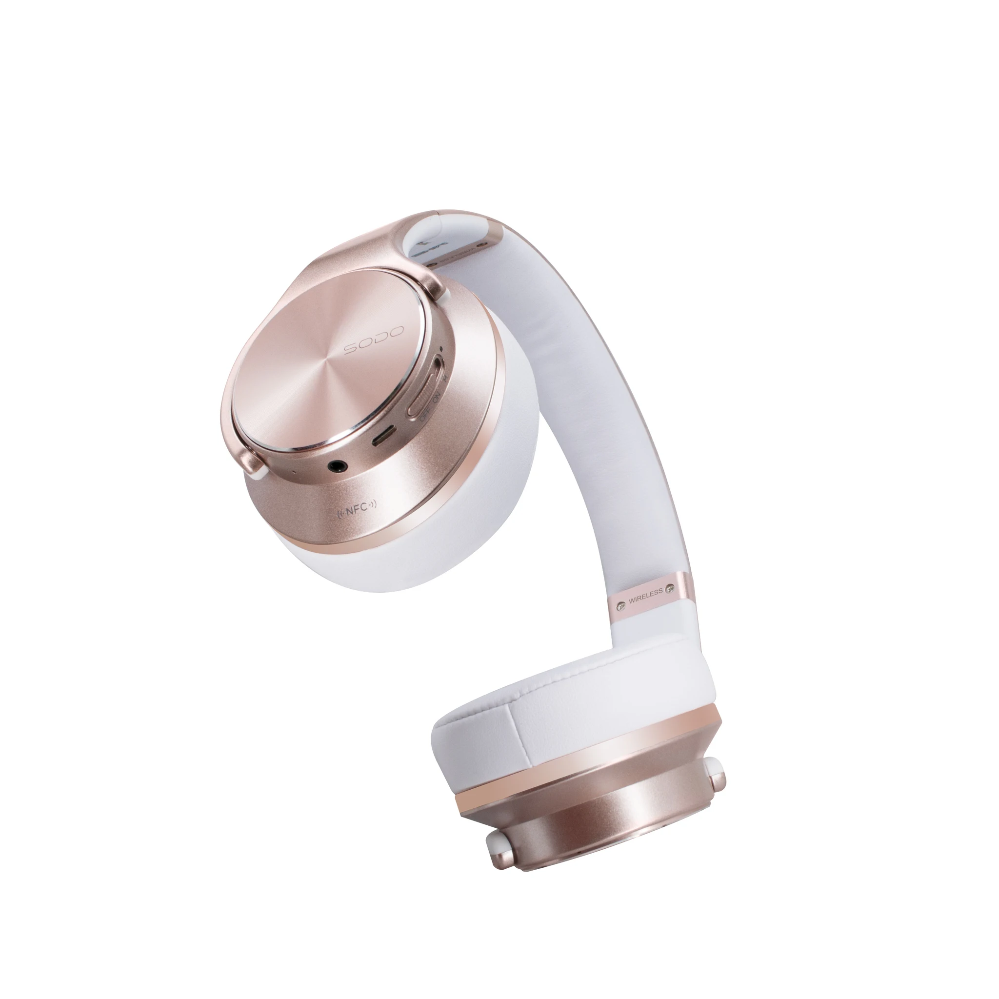 Беспроводные наушники/колонка SODO MH5 TWIST-OUT Bluetooth + AUX 450 мАч розовый NFC чехол TF FM -