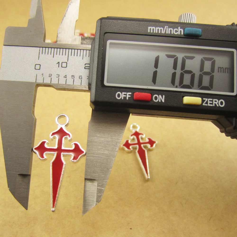 Красная эмаль крест с распятием 100 шт. | Украшения и аксессуары