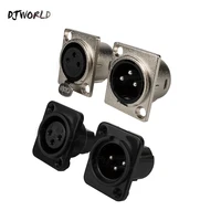 1 pair xlr connectors metalplastic socket 3 pin caron socket for microphone connector stage light equipment cable connector