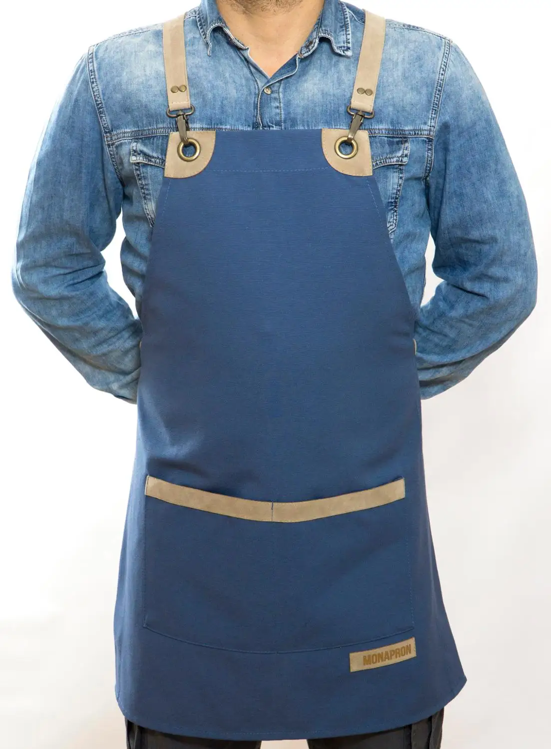 Мужской фартук нагрудник для шеф повара кухонный барменский кофейный