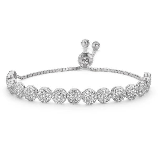 

Silver 925 Sterling Zircon Stone Round Bracelet