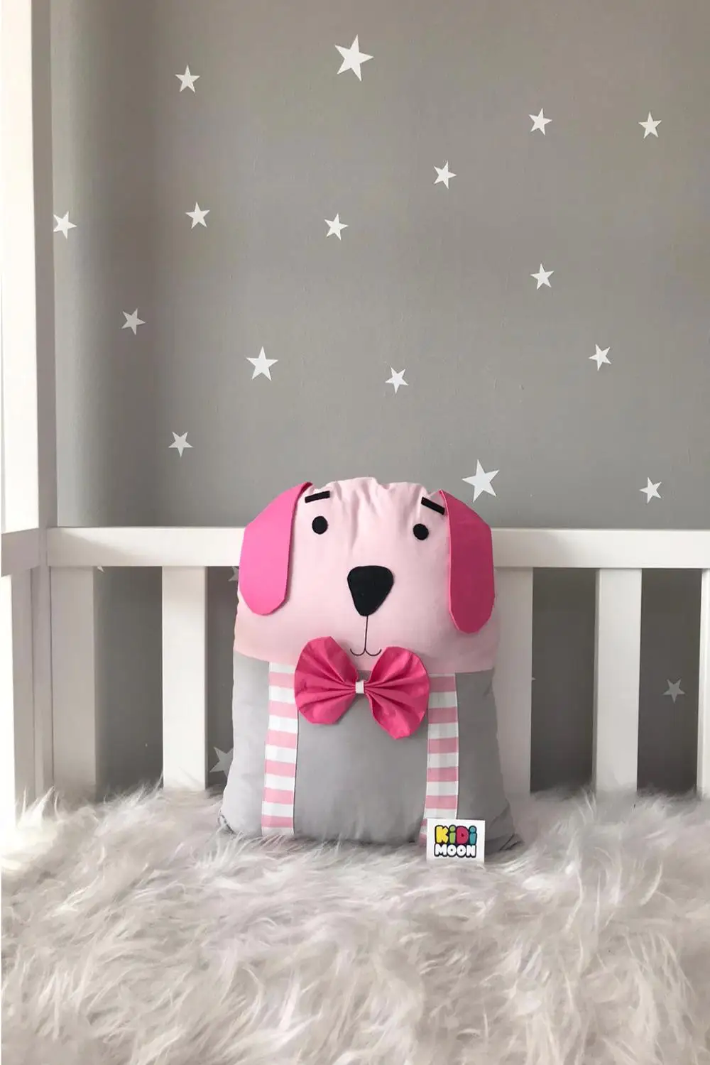 

Jaju Baby KidiMoon Gray Powder Dog Crib Protection Decor Cushion