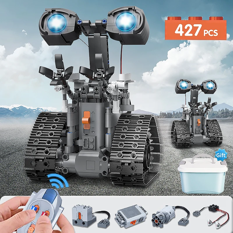 

427pcs Creative Technical Blocks Building Electric RC Robot Bricks Remote Control Intelligent Educational Toys for Children Gift