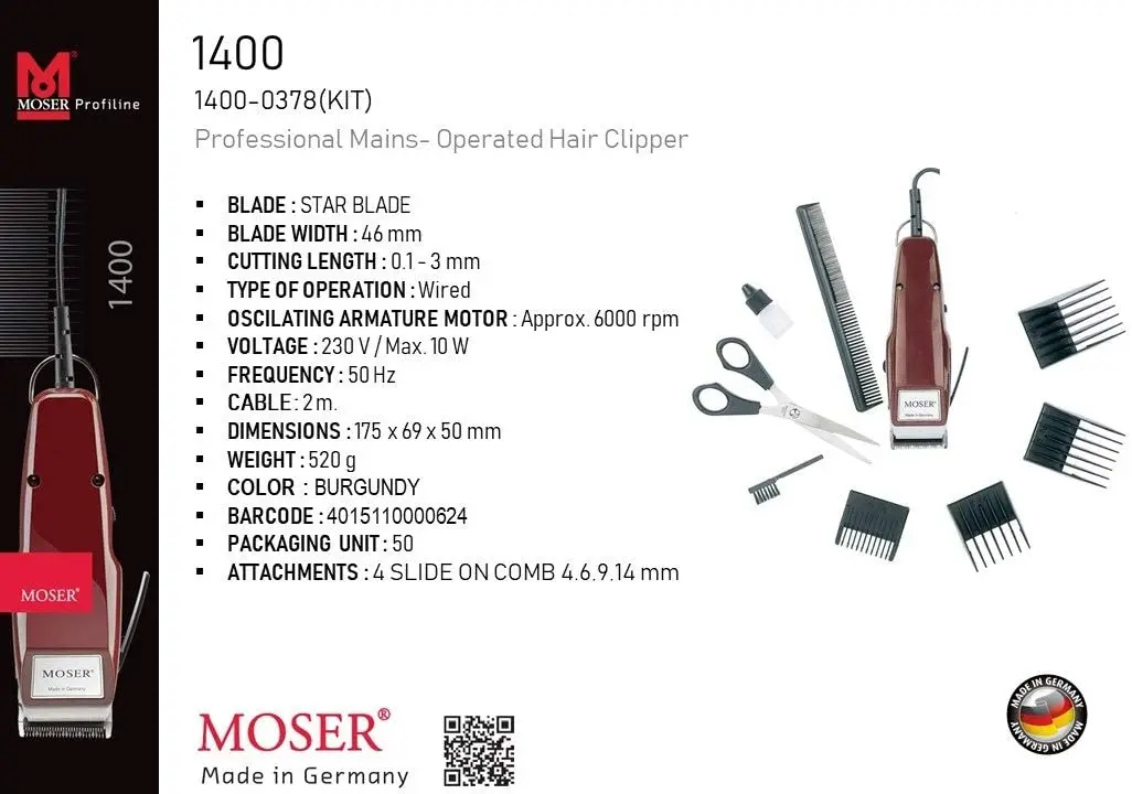 Moser Hair Clipper 1400 Set enlarge