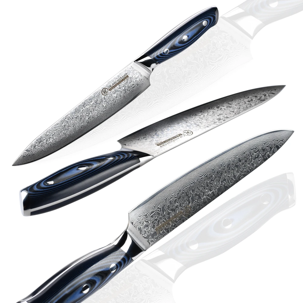 Нож шеф повара GRANDSHARP 8 дюймов японский дамасский нож Японский стальной кухонный