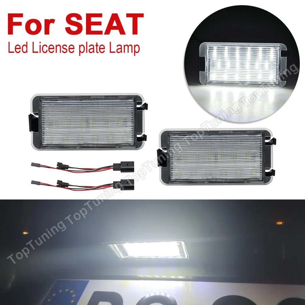 

2X For Seat Altea Arosa Ibiza 97-08 Coordoba 93-08 Leon 99-05 Toledo III 04-09 LED License Number Plate Lights Lamps Error Free