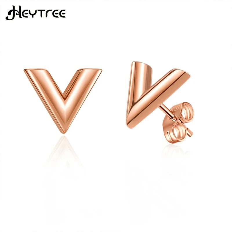 

Серьги женские Heytree, из нержавеющей стали, с буквами V, 2021