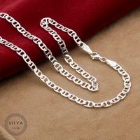 silva original 925 sterling silver 4mm necklace for men s925 silver fashion jewelry gift mens bar chains