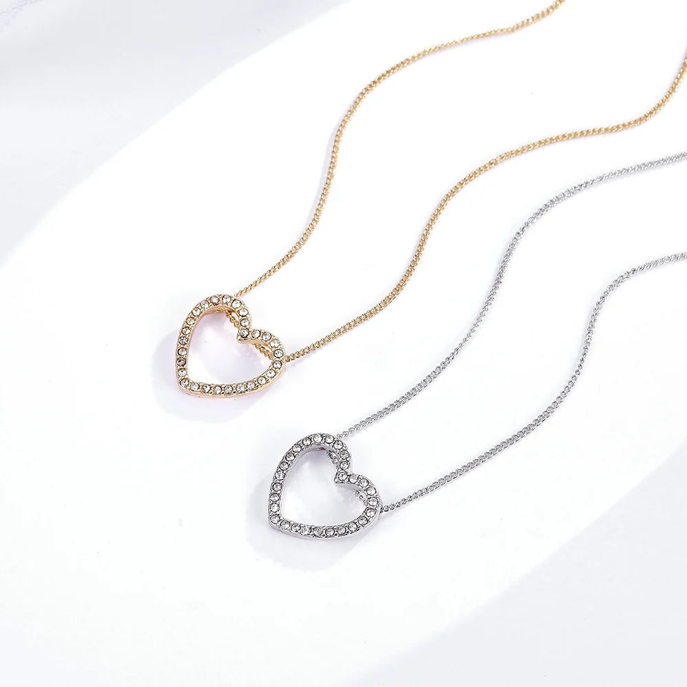 Ювелирные изделия бохо ожерелье в форме сердца Циркон Кристалл колье цепь