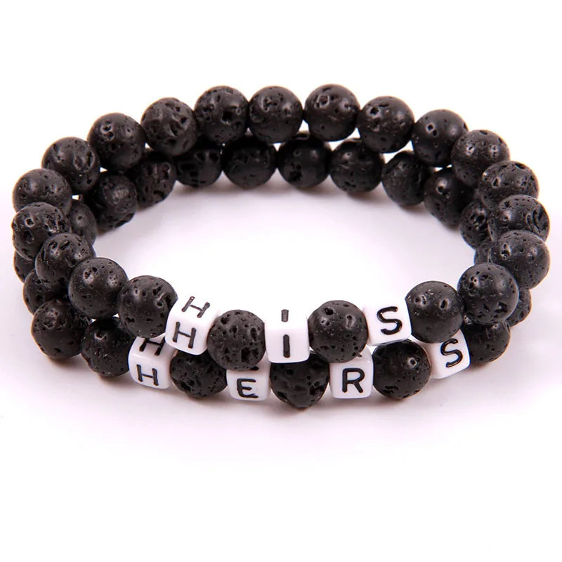 Ювелирные изделия для ароматерапии черные бусины из лавового камня 2 шт. парный