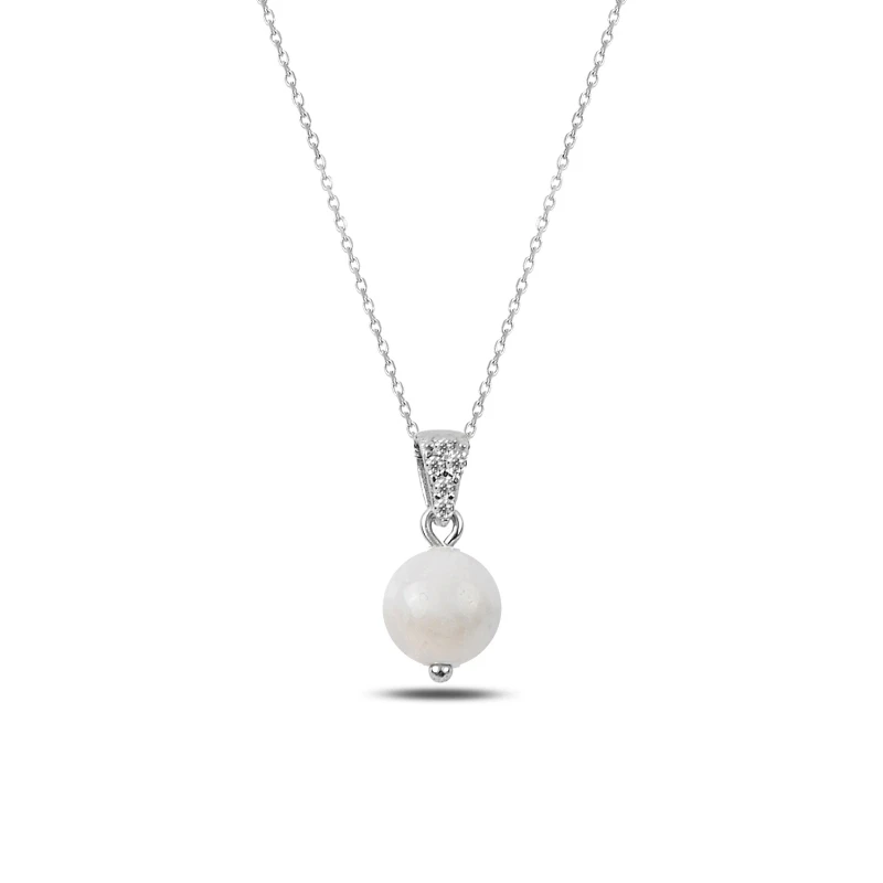 

Silver 925 Sterling Pearl Ball Necklace