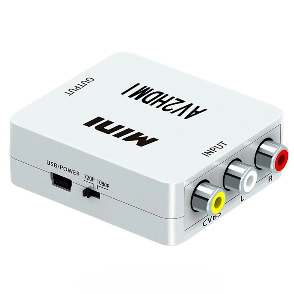 ABS adapter AV2HDMI RCA AV to HDMI CVBS Converter Box Video Adapter for HDTV TV PC DVD Xbox Projector | Электроника