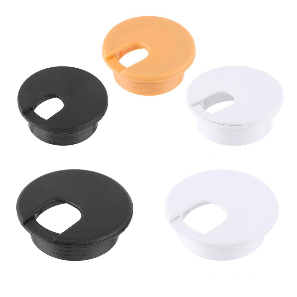 

35/50mm ABS Wire Hole Covers Grommet Cable Hole Cover Furniture Hardware Plastic Line Holder For Computer Desk Table